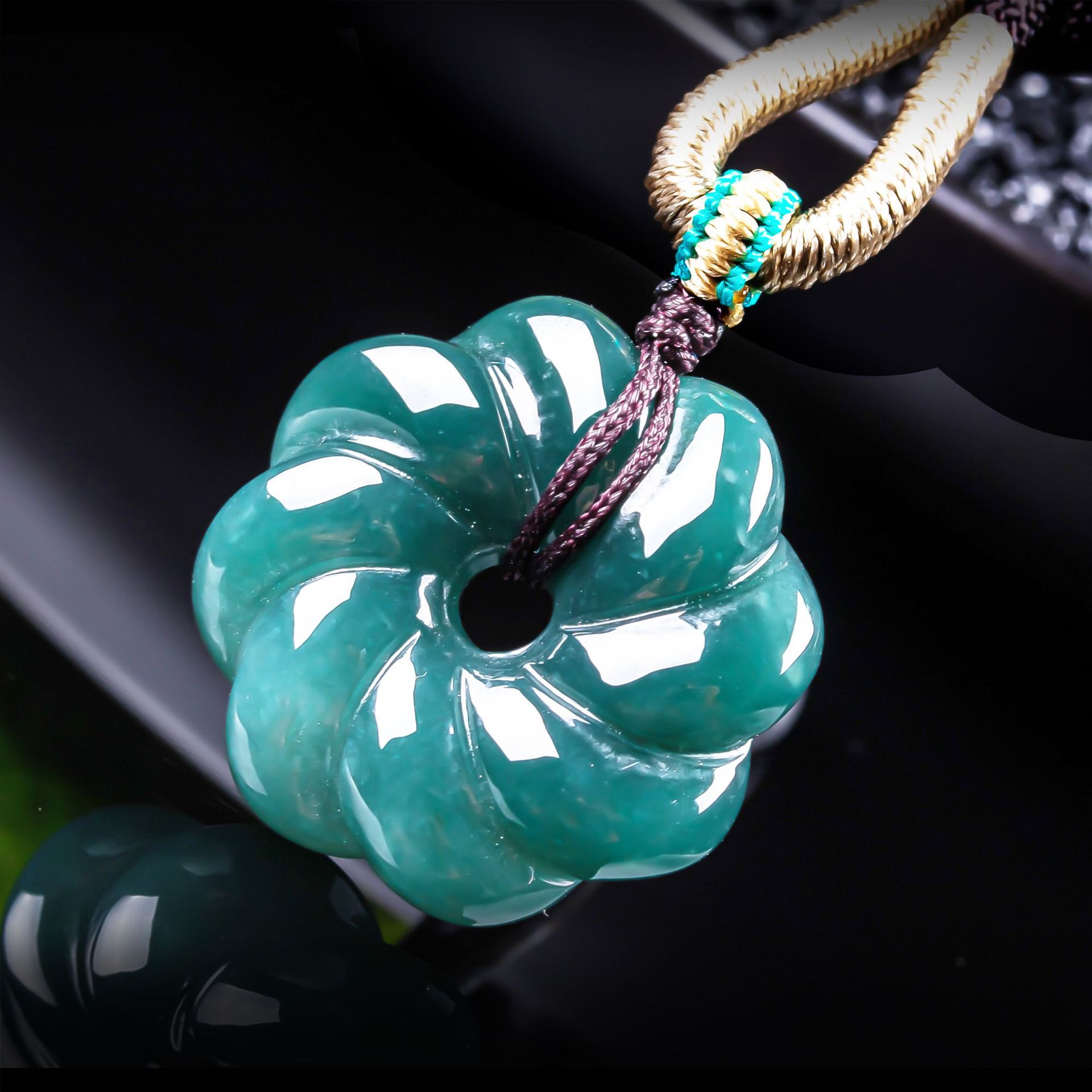 Necklace Pendant - Naturalny naszyjnik z jadeitu birmańskiego w