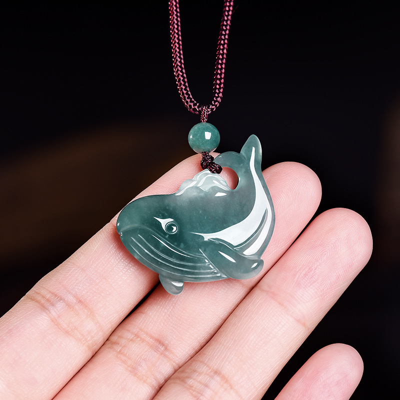 Necklace Pendant - Naturalny Birmanski Jadeitowy Wisiorek w Kształcie