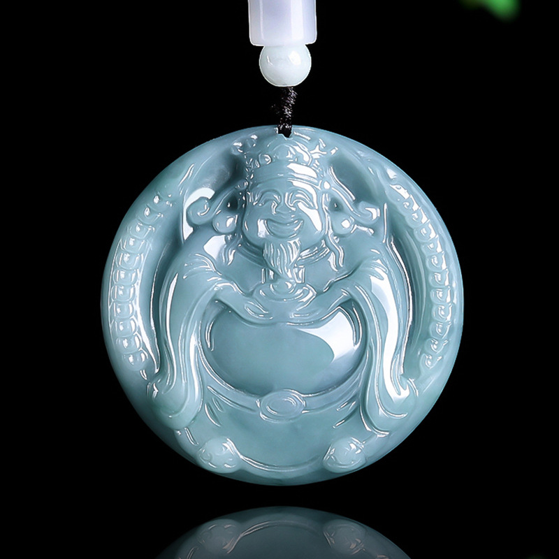 Necklace Pendant - Wisiorek z jadeitu birmańskiego, Bóg Bogactwa,