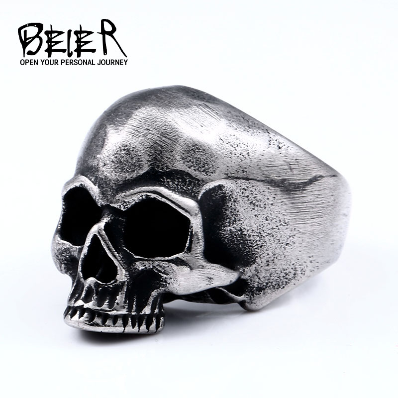 Gothic Skull Ring - Beier stal nierdzewna 316L Vintage punk