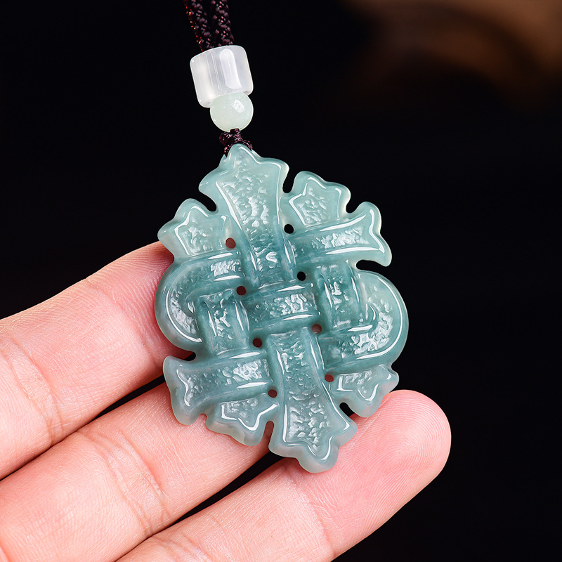 Necklace Pendant - Naturalny biżuteryjny wisiorek z jadeitu birmańskiego