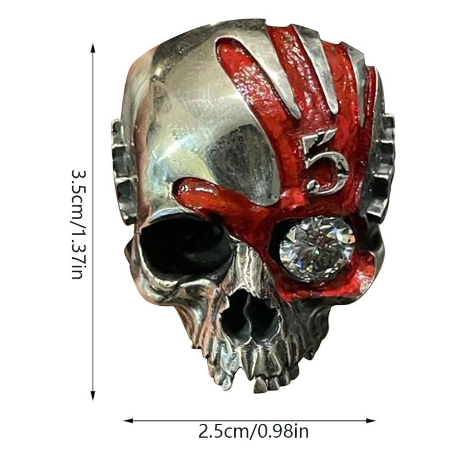 Pierścień z czaszką i pięcioma – Gothic Skull Ring recenzja i cena